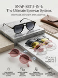 5-in-1 Magnetic Clip-On Sunglasses & Optical Frame Set - Unisex TR90 Eyewear