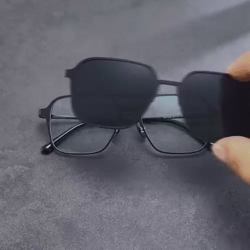 5-in-1 Magnetic Clip-On Sunglasses & Optical Frame Set - Unisex TR90 Eyewear